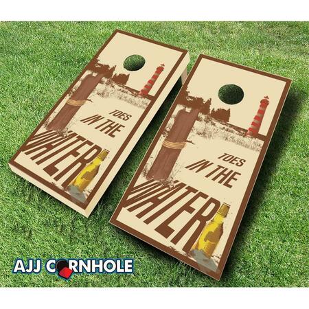 MKF COLLECTION BY MIA K. FARROW Toes In The Water Theme Cornhole Set with Bags - 8 x 24 x 48 in. 107-ToesInTheWater